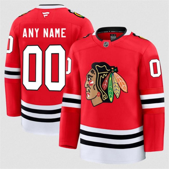 Men's Chicago Blackhawks Active Player Custom Red 2024-25 Home Stitched Hockey Jersey